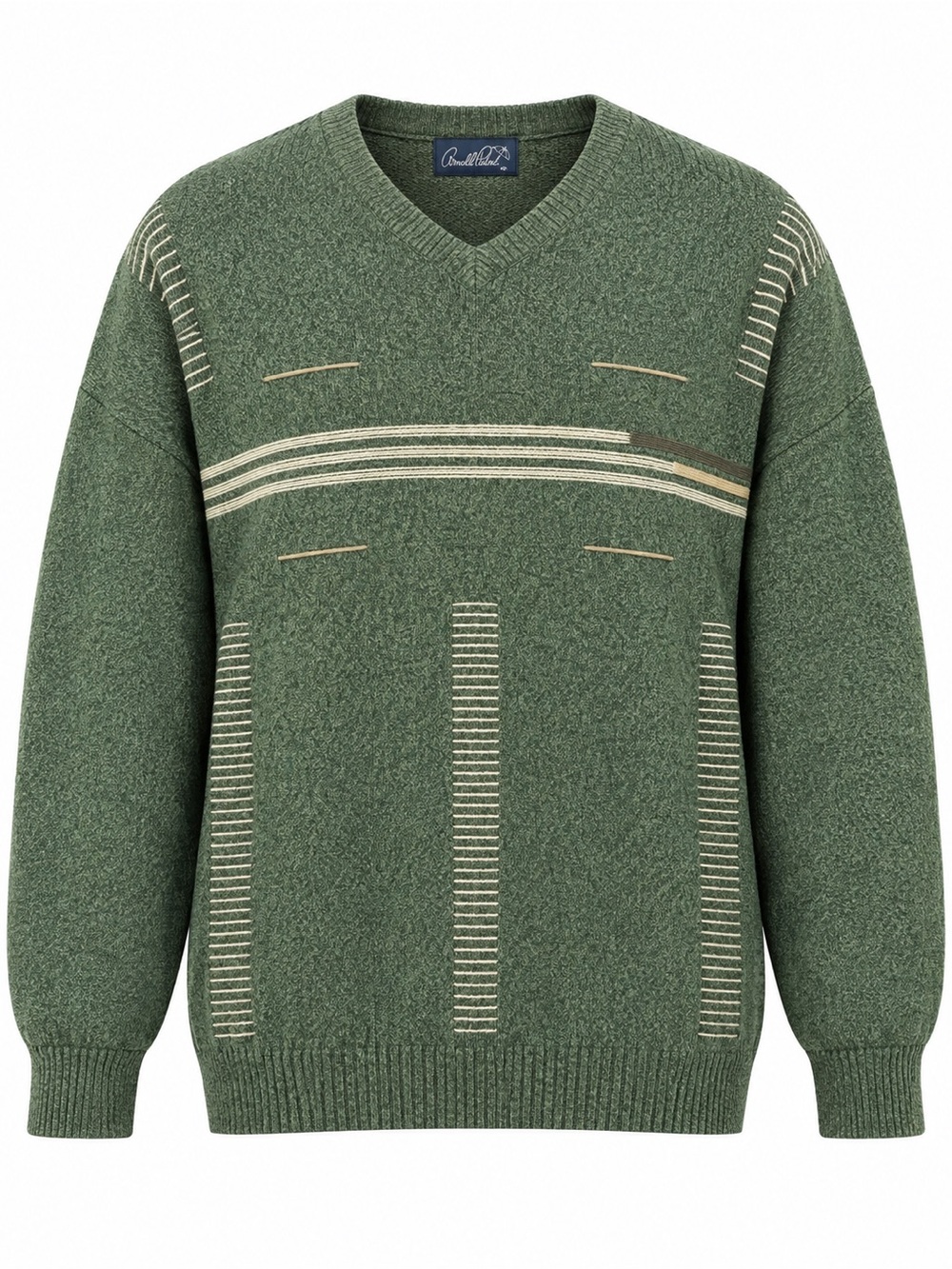 Vintage Arnold Palmer Wool Blend Golf Sweater Green Large V Neck Grandpa Core
